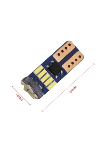 gürlerotoaksesuar T10 Led Ampul Park Led Plaka Led Tavan Led 15 Ledli 12v 5w Beyaz Canbus Led 10 Adet - Resim 2