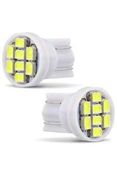 HRPAK T10 Dipsiz W5w 8 Ledli Beyaz Park Tavan Plaka Ampülü 5 Adet - Resim 2