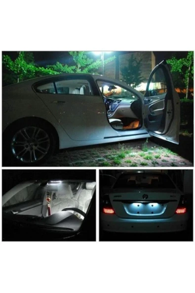 HLG 2 Adet T10 Dipsiz W5w 8 Ledli Beyaz Park Tavan Plaka Ampülü - Resim 3