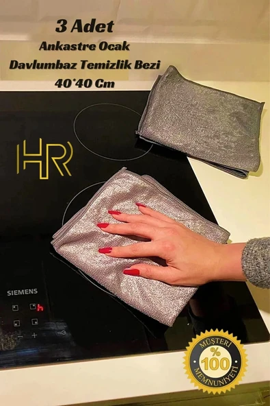 HRPAK Missclean Gri Sihirli Ankastre Ocak Davlumbaz Temizlik Bezi 40*40 Cm ( 3 Adet )