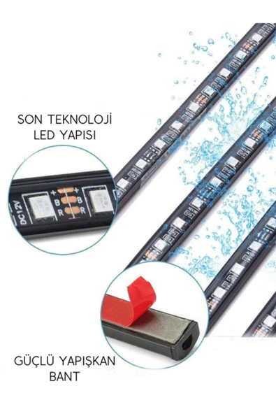 HRPAK Araç Altı Led Kiti Sese Duyarlı Mobil Uygulama Kontrollü Led App Kontrollü Led Xenon Kit - 5