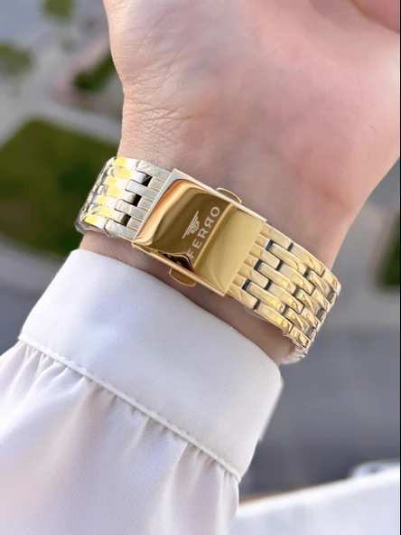 Ferro Çelik Kordon Taşlı Kasa İTALIAN DESIGN  2 Yıl Garantili Kadın Kol Saati+Bileklik EFL21449-B5 - Resim 3