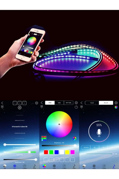 HRPAK Araç Altı Led Kiti Sese Duyarlı Mobil Uygulama Kontrollü Led App Kontrollü Led Xenon Kit - 3