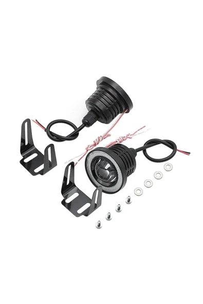 WALZEN 89mm Sarı Mercekli Angel Led Halkalı Sis Far 4000 Lümen Su Geçirmez - 4