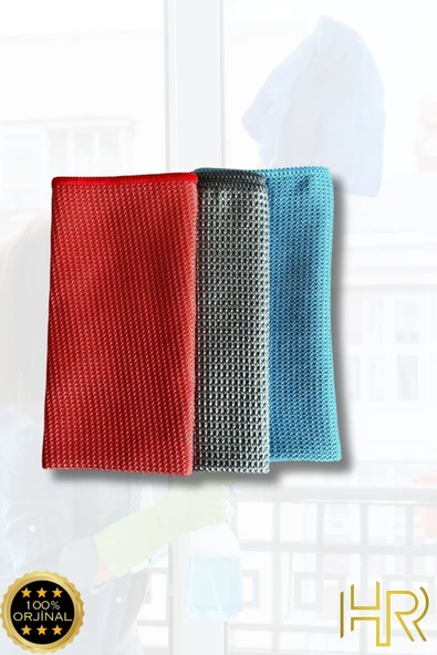 HRPAK Missclean 3'lü Mikrofiber Temizlik Bezi, Cam, Araba, Mutfak, Fiber Temizleme Bezi (40 X 40 CM)