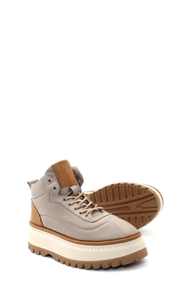 Hakiki Deri  Kadın Kalın Taban Bot 409SZA3116 - Resim 4