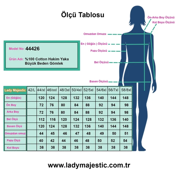 %100 Cotton Hakim Yaka Büyük Beden Kadın Müslim Kumaş Gömlek - 5