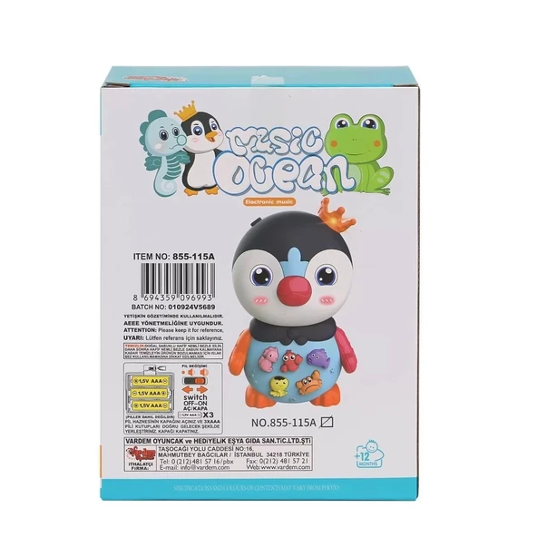 Jlg-855-115a Işıklı Ve Müzikli Penguen Pianosu -vardem Oyuncak - 3
