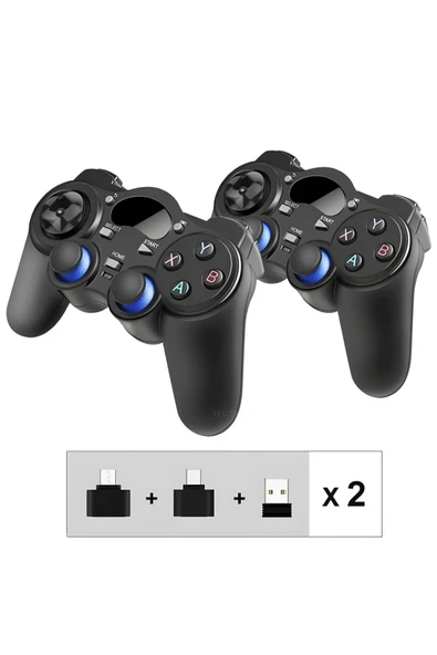 2.4g Wireless 2 Adet Gamepad Kablosuz Oyun Kolu Pc Ps3 Kol Tv Box Android Tv Telefon/tablet Uyumlu - 5