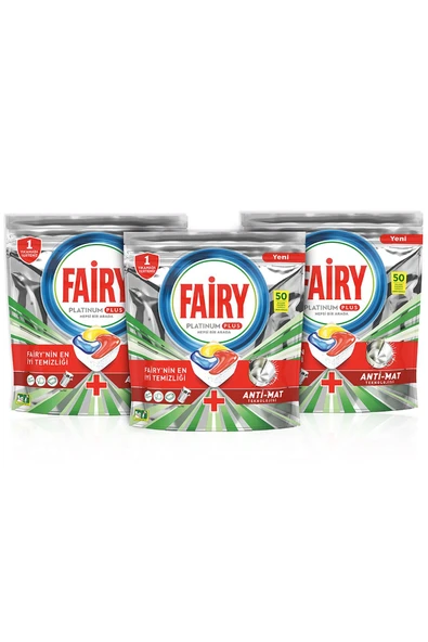 Fairy Platinum Plus 50 Yıkama Bulaşık Makinesi Deterjanı Tableti / Kapsülü X3 - 5