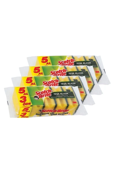 Scotch-brite Yeşil Bul Süngeri 20'li- Tırnak Koruyuculu(5x4) - 2