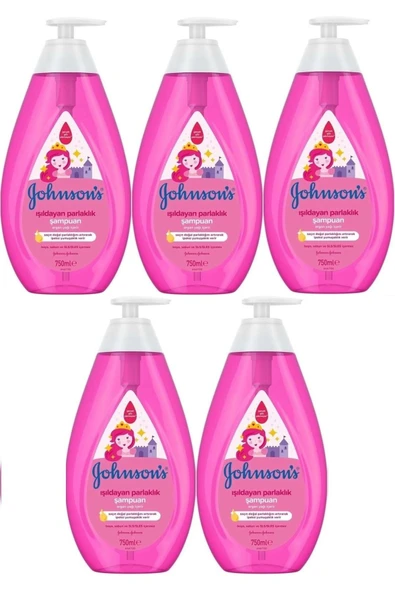 Johnson's Johnsons Baby Bebek Şampuanı 750ML Işıldayan Parlaklık (5 Li Set) - 1