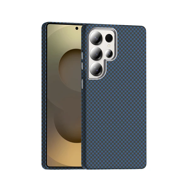 Galaxy S25 Ultra Kılıf M-safe Şarj Özellikli Karbon Fiber Görünümlü Gros Kılıf - Resim 3