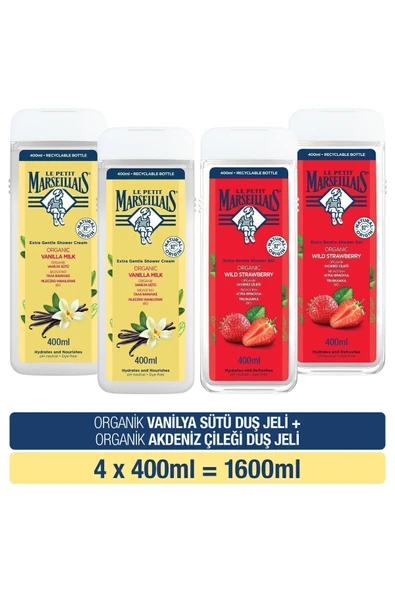 Le Petit Marseillais Vanilya Sütü Ve Akdeniz Çileği Nemlendirici Ve Tazeleyici Duş Jeli - 2
