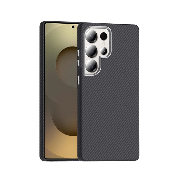Galaxy S25 Ultra Kılıf M-safe Şarj Özellikli Karbon Fiber Görünümlü Gros Kılıf - Resim 2