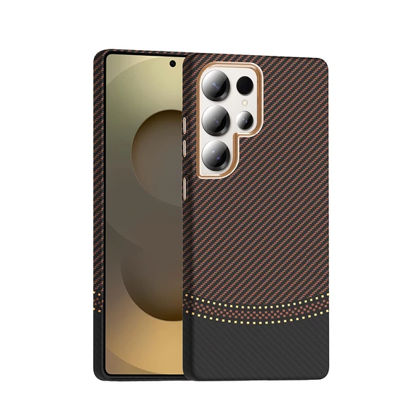 Galaxy S25 Ultra Kılıf M-safe Şarj Özellikli Karbon Fiber Görünümlü Gros Kılıf - Resim 6