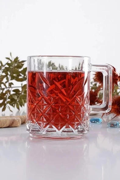 55462 Timeless Cam 2'li 250cc Kulplu Çay Kahve Mug Kupa Bardak Takımı
