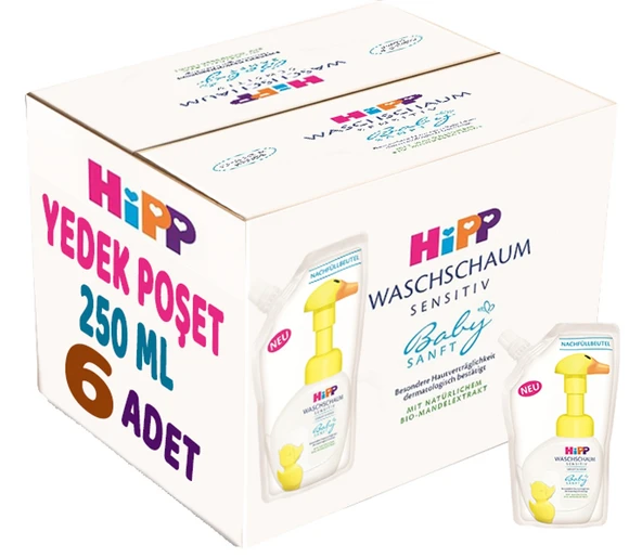 Hipp Babysanft Bebek/Çoçuk El Yıkama Köpüğü 250ML (Yedek Poşet) (6 Lı Set)