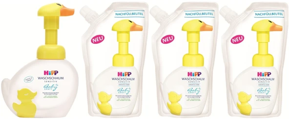 Hipp Babysanft Bebek/Çoçuk El Yıkama Köpüğü 250ML (1 Pompalı+3 Yedek) Avantaj Paket