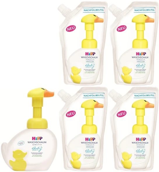 Hipp Babysanft Bebek/Çoçuk El Yıkama Köpüğü 250ML (1 Pompalı+4 Yedek) Avantaj Paket - 1