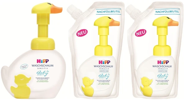 Hipp Babysanft Bebek/Çoçuk El Yıkama Köpüğü 250ML (1 Pompalı+2 Yedek) Avantaj Paket