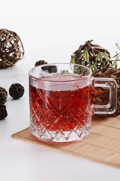 55452 Timeless Cam 2'li 195cc Kulplu Çay Kahve Mug Kupa Bardak Takımı