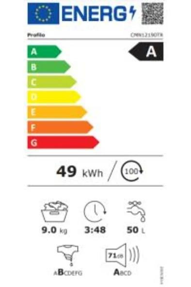 PROFİLO CMN12190TR ÇAM. MAK.-1200 DEV 9KG - Resim 5