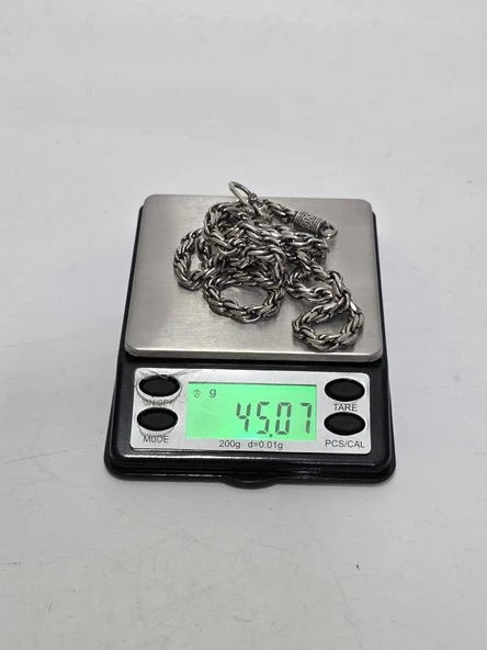 Zincir Motifli 925 Ayar Gümüş Kolye 4,5mm 45,05 Gram - 8