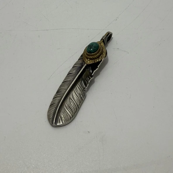 Goro's Takahashi Kuş Tüyü Motifli Gümüş Kolye Ucu 10,30 Gram - 2