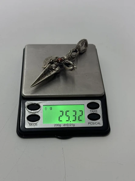 Mırzak Motifli 925 Ayar Gümüş Kolye Ucu 25,3 Gram - 6