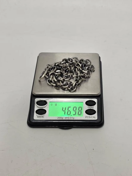 Zincir Motifli 925 Ayar Gümüş Kolye 6mm 46,95 Gram - 7