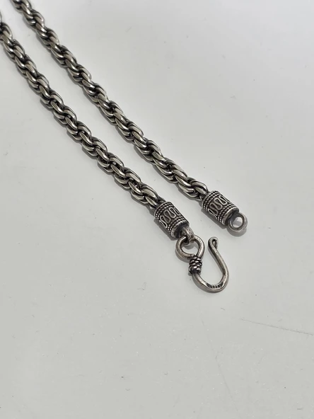 Zincir Motifli 925 Ayar Gümüş Kolye 4,5mm 45,05 Gram - 6
