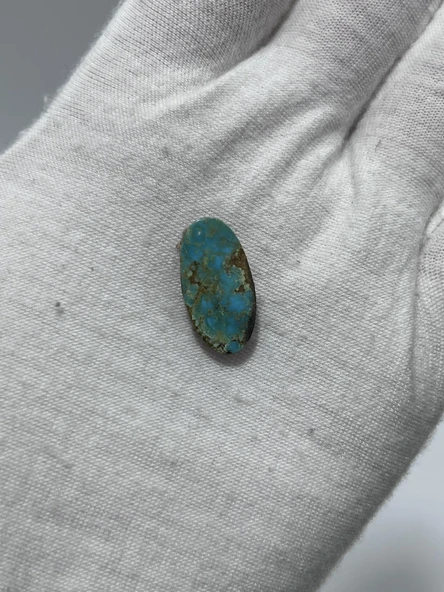 Okyanus Temalı Doğal Kabaşon Firuze Taşı 9 Karat - Turkuaz Taşı 1,80 Gram - 2