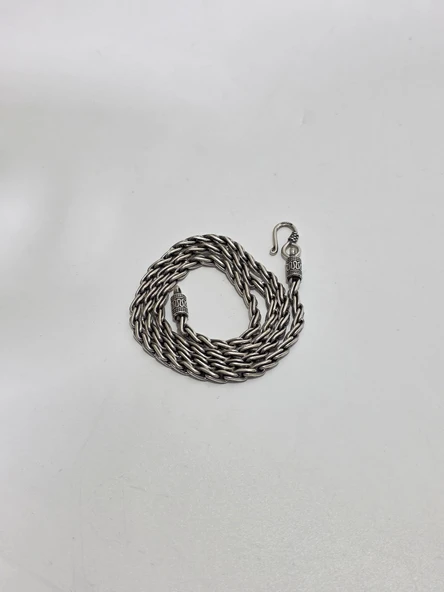 Zincir Motifli 925 Ayar Gümüş Kolye 4mm 38,95 Gram - 6