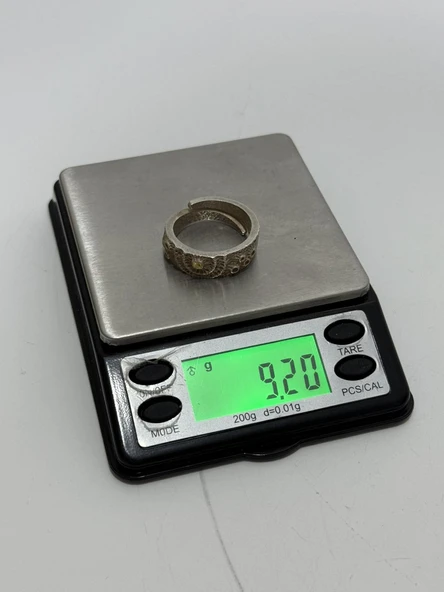 Carve Bones Oyma Gümüş Yüzük 9,20 Gram - 6