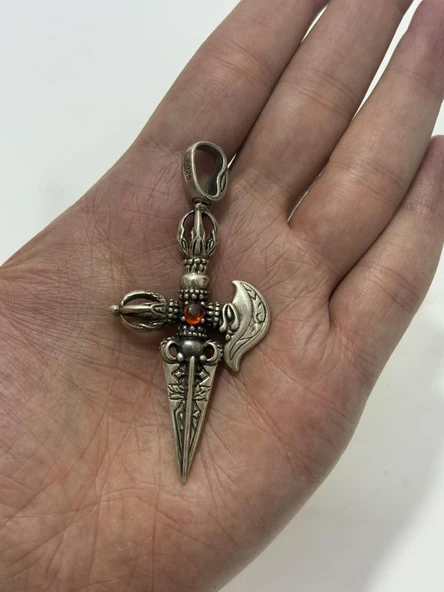Mırzak Motifli 925 Ayar Gümüş Kolye Ucu 25,3 Gram