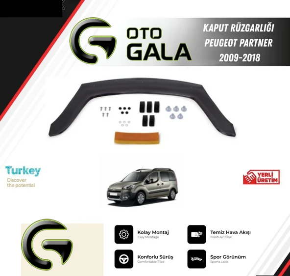 KAPUT RÜZGARLIĞI PEUGEOT PARTNER 2009-2018