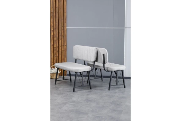 Hayat Serisi Mutfak, Yemek, Bahçe, Kafe, Modern Bench, Puf, 1 Adet - Açık Gri