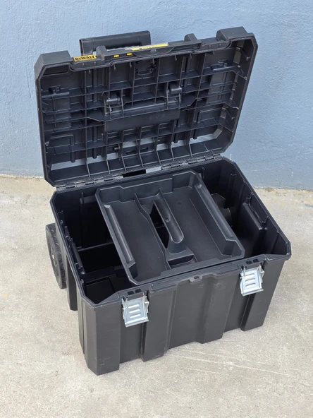 Dewalt TSTAK Ağır Hizmet Tipi Tekerlekli Derin Takım Çantası DW004 (Çıtır Darbeli) - Resim 2