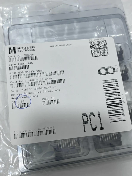 Molex 34793-0082 MINI50 RAHDR 8CKT DKGRY Otomotiv Konnektör 10 Adet - 2
