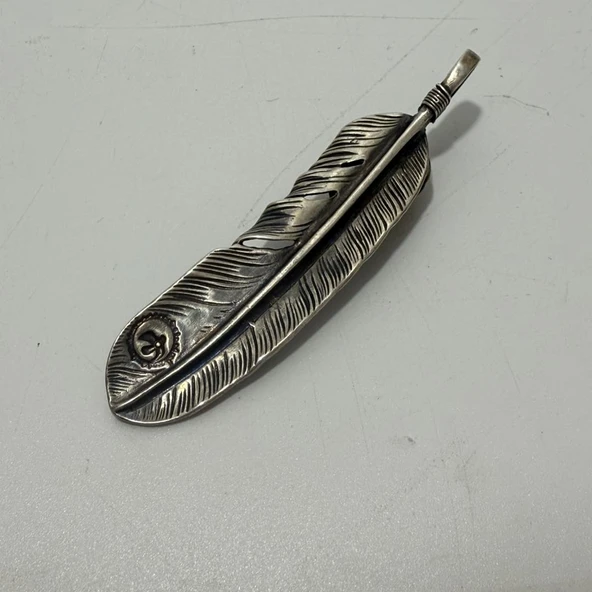 Goro's Takahashi Kuş Tüyü Motifli Gümüş Kolye Ucu 10,30 Gram - 3