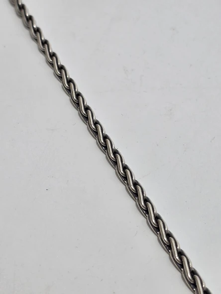 Zincir Motifli 925 Ayar Gümüş Kolye 4mm 38,95 Gram - 3