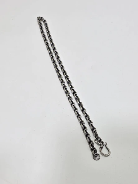 Zincir Motifli 925 Ayar Gümüş Kolye 6mm 46,95 Gram - 4