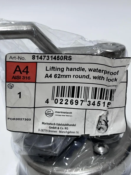 Marinetech Paslanmaz Çelik Yuvarlak Kilitli Kulp 62mm 814731450RS - 7