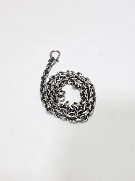 Zincir Motifli 925 Ayar Gümüş Kolye 6mm 46,95 Gram - 6