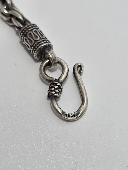 Zincir Motifli 925 Ayar Gümüş Kolye 4,5mm 45,05 Gram - 5
