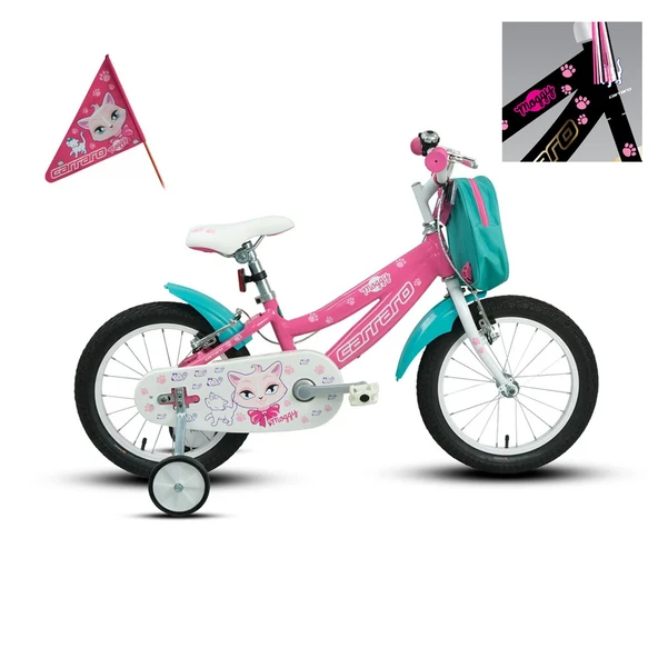 Carraro Moggy 20 jant Çocuk Bisikleti (Siyah, Altın, Pembe)