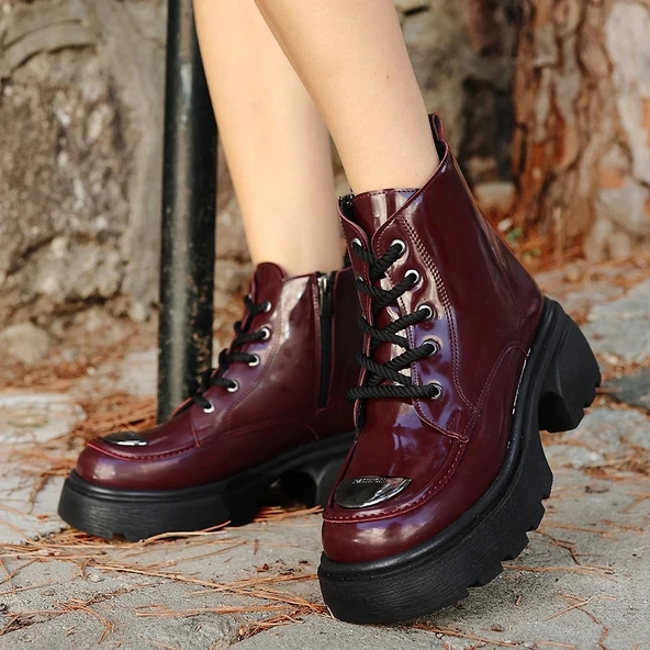 Frewe Bordo Rugan Bağcıklı Bot - 4