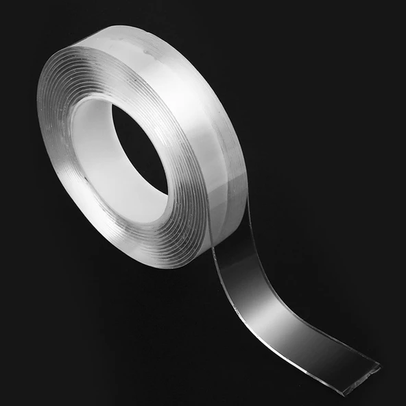 2 Metre X 3 Cm Şeffaf Güçlü Nano Çift Taraflı Silikon Jel Yapıştırıcı Bant - 4