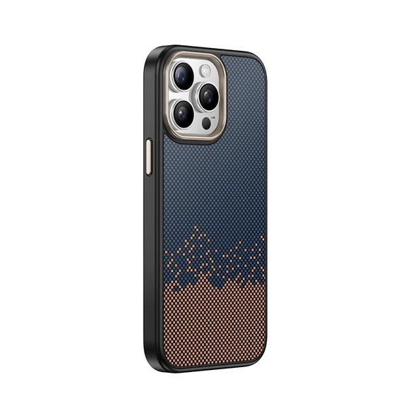Apple iPhone 14 Pro Max Kılıf M-safe Şarj Özellikli Karbon Fiber Görünümlü Zore Antina Kapak - 4